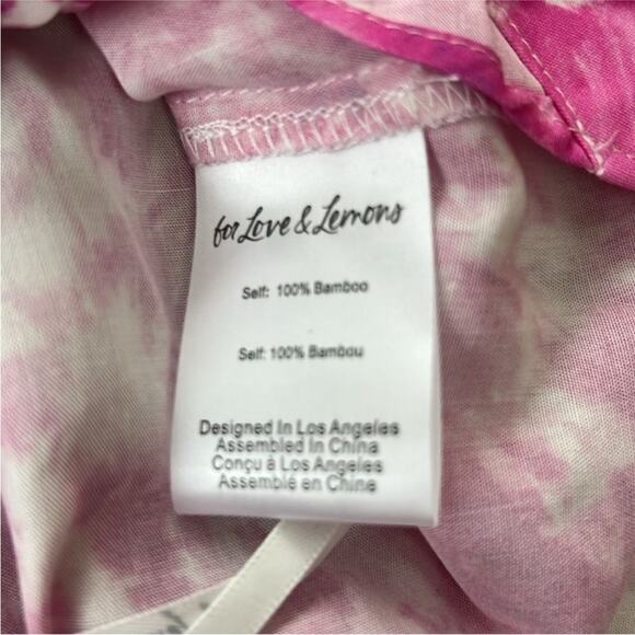 NWT For Love And Lemons $217  Pink and White Cuffed Sleeve Crop Top size M - Picture 5 of 6